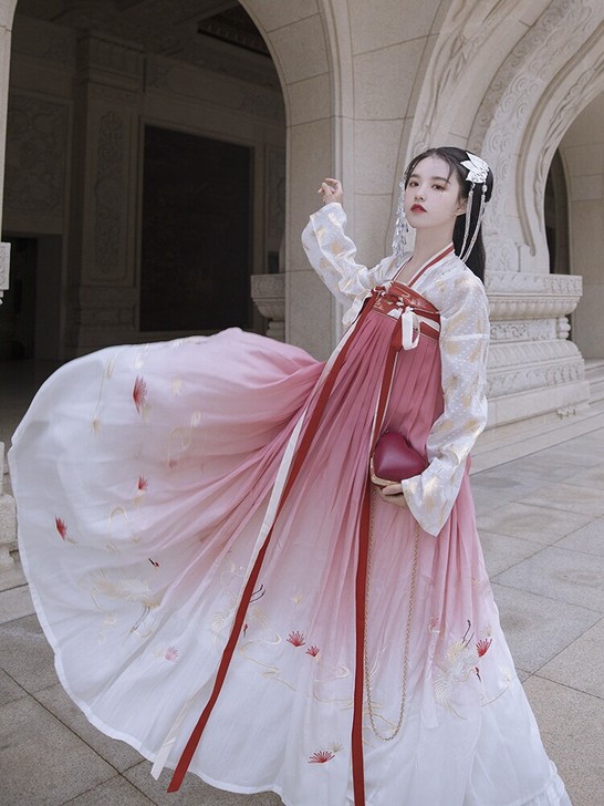 重回汉唐鹤夜原创正品汉服齐胸襦裙5米大摆重...