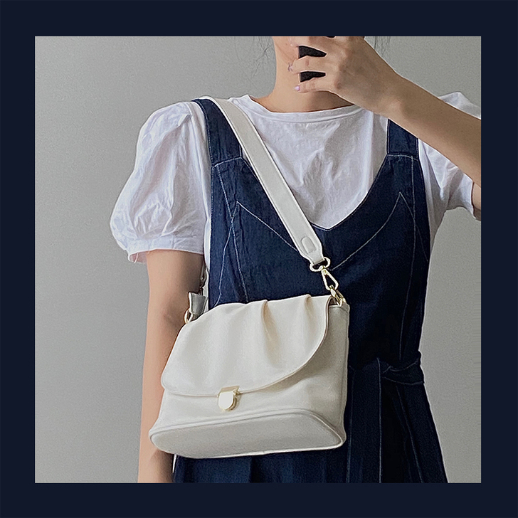 鹿子 春夏法国小众软面手提包大容量褶皱小方...