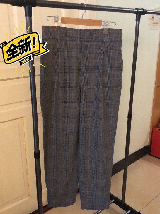 9成新包邮zara原价实体店购入格子正装裤