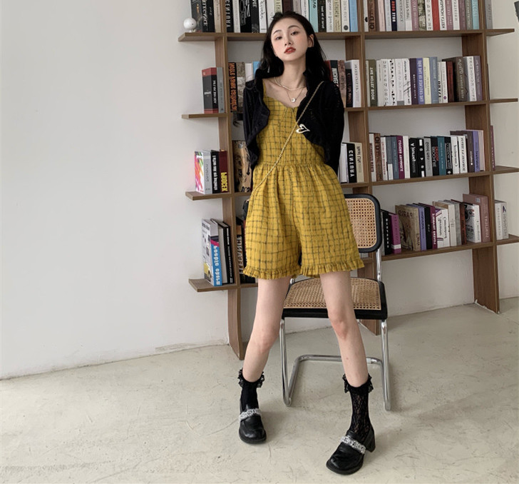 吊带连体休闲裤