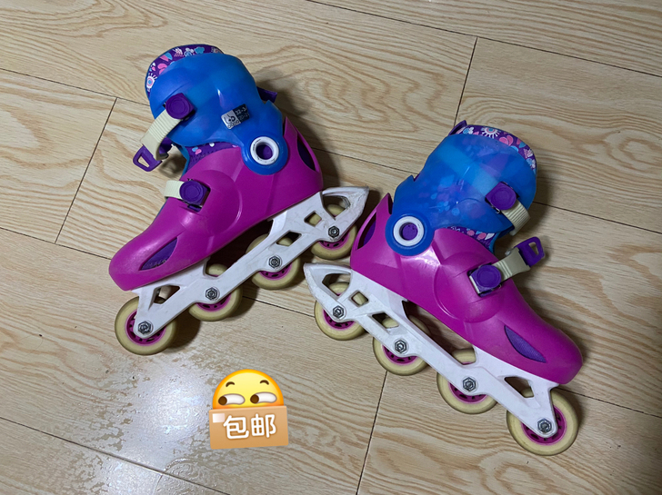迪卡侬轮滑鞋,32-34码