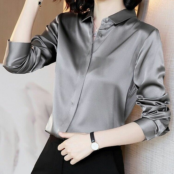 重磅真丝衬衫女长袖正品哥弟新款2021春装...
