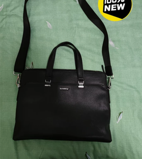 花花公子 牛皮 男士公文包 几乎全新 黑色...