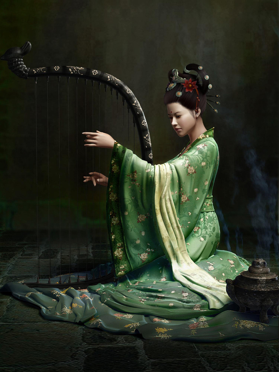 曾浩.系列作品 古典美人 微喷油画 材质：...