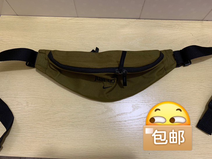 【正品Nike】运动腰包，刺绣logo，军...