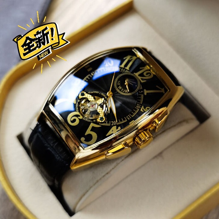 【专柜捡漏】2021年新款男士机械表防水酒...