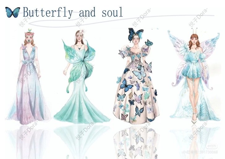 服装设计，效果图，款式图，灵感版，面料版高...