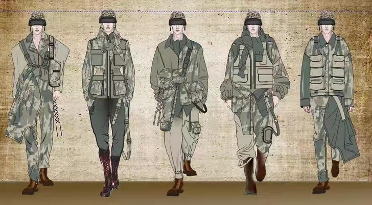 排版，灵感，男装，大廓形服装效果图款式