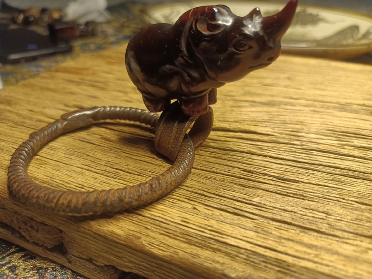 牛角雕刻 手把件