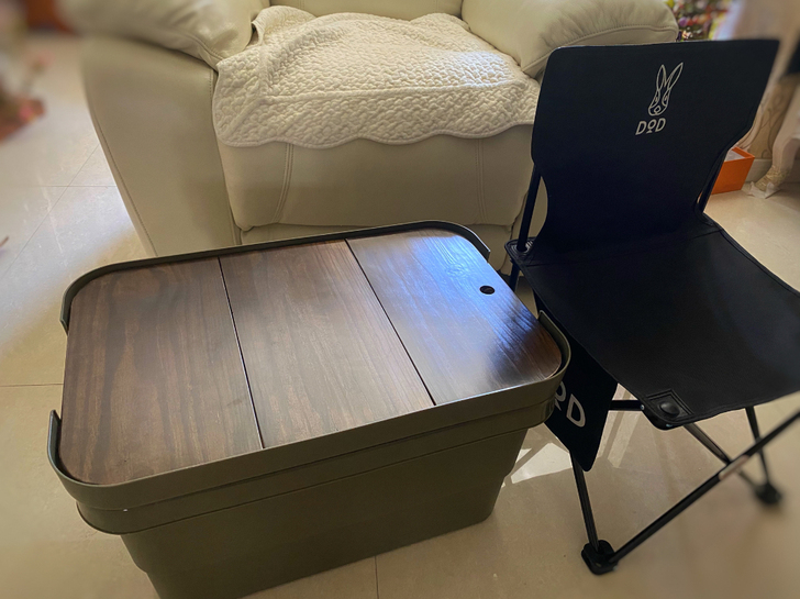 户外DOD储物箱桌板黑胡桃木色risu收纳...