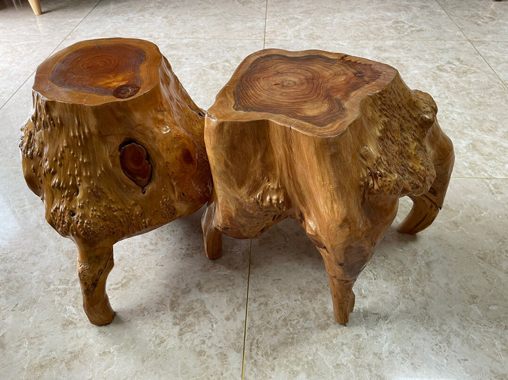 复古艺术杉木凳子，天然原木木桩树桩墩子，要...