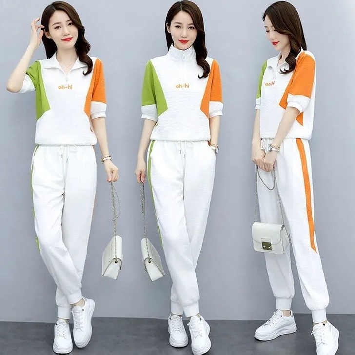 休闲运动套装女2021新款夏季韩版大码宽松...