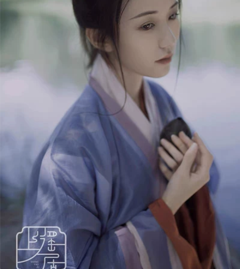 【出】凤台曲原创汉服青衫红颜晋制交领三件套...