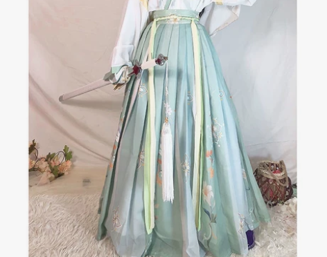 南庭苑原创【四时春】晋制齐腰交领儒裙汉服女...