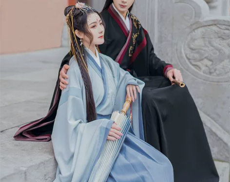 如梦霓裳汉服女大袖交领襦裙问君晋制刺绣花原...