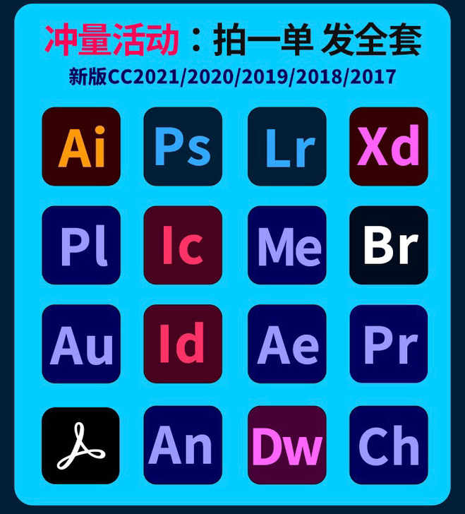 PS软件 PR AE AI LR AU中文...