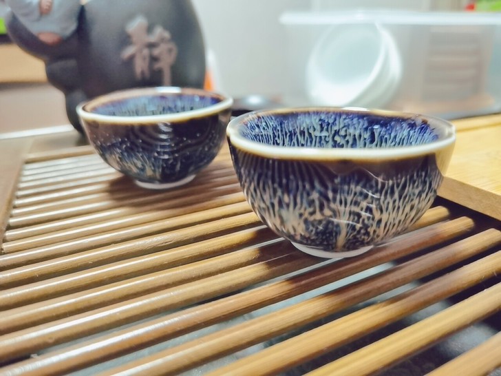 流星建盏，两个一对