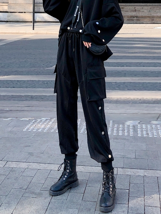 工装裤 小个子高腰 春秋款加厚