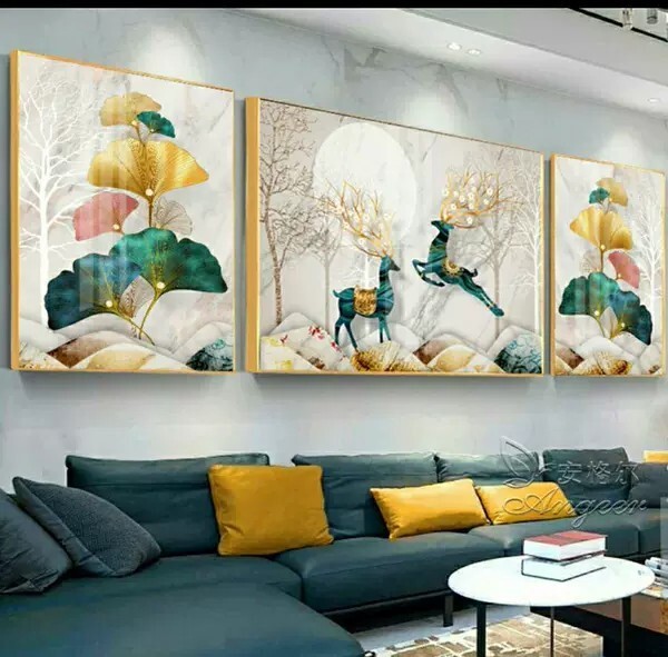 晶瓷装饰画背景墙晶瓷晶钻画镶钻挂画壁画招财...