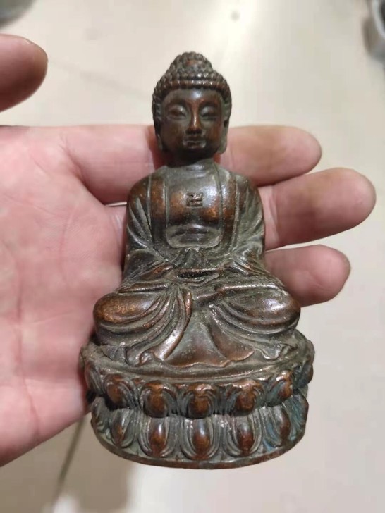 纯铜佛像南无阿弥陀佛像铜佛像小号铜像佛教用...