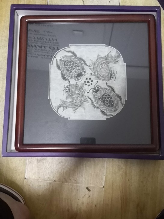 手工挂画,贵州银饰刺绣画。全新。长度40C...