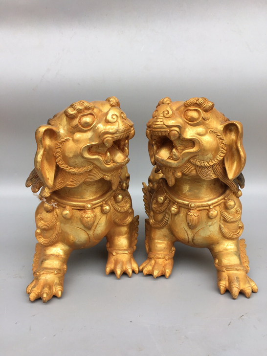 铜鎏金，工艺精美，包浆厚重，尺寸如图，重7...