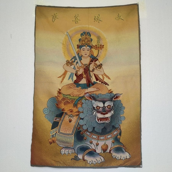 唐卡刺绣古玩收藏西藏佛像尼泊尔丝绸刺绣金丝...