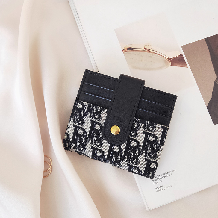 真皮对折钱包女士新款2021时尚精致简约小...