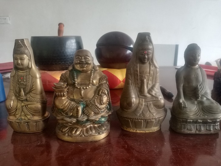 结缘老铜佛像,高度分别15,15,18,1...
