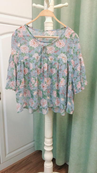 雪纺衫,宽松版型,颜色好看!质量好自己看细...