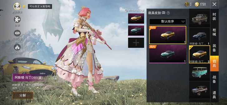 【租号】和平精英极品金三色马丁特效心之恋语...