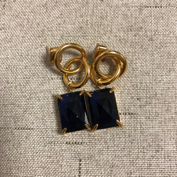 韩国设计师款蓝宝石耳坠