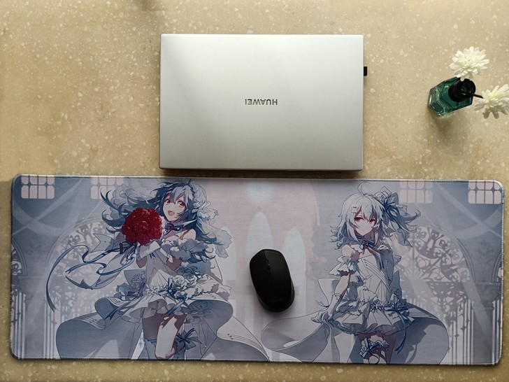 2233娘系列新款不问天纯白花嫁超大鼠标垫...