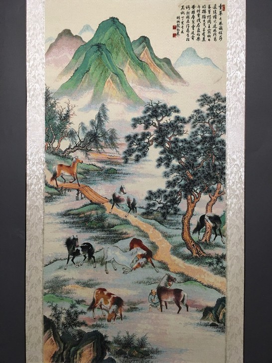 编号：GH-042 批发中堂刺绣画 中堂花...