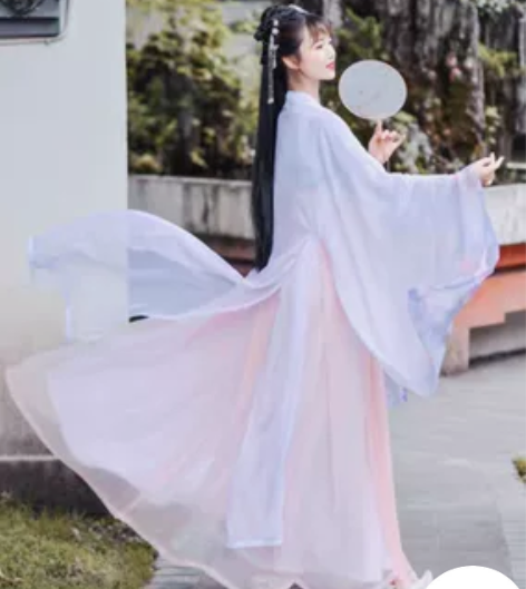 如梦霓裳汉服女装周年回馈款大袖衫小乔印花薄...