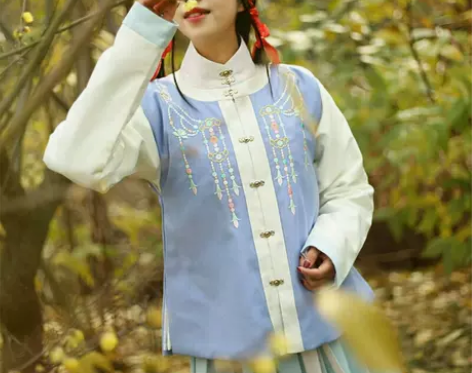 【汉服出衣】花朝记琳琳琅 圆领对襟比甲 花...