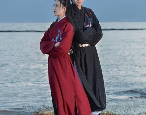 如梦霓裳汉服男装情侣直身山海经灵境毕方鸟纹...