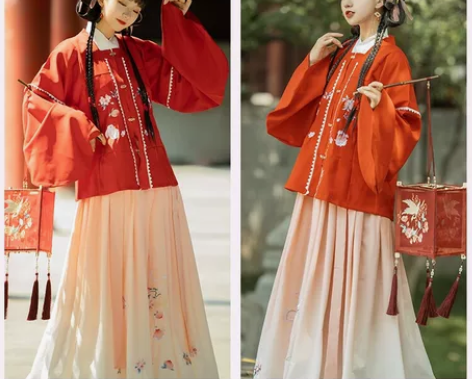 茗月萱【玉兔蟠桃】原创汉服女方领补服刺绣一...