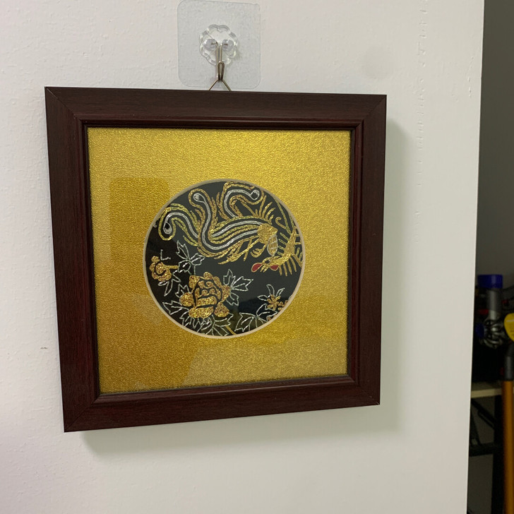 金盘刺绣苏绣成品手工刺绣画凤穿牡丹立体盘金绣