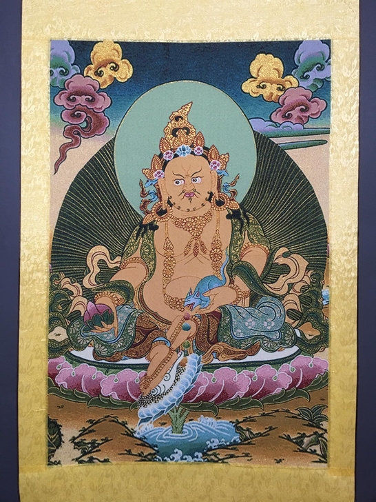 黄财神（新），批发中堂唐卡刺绣画 织锦绣 ...