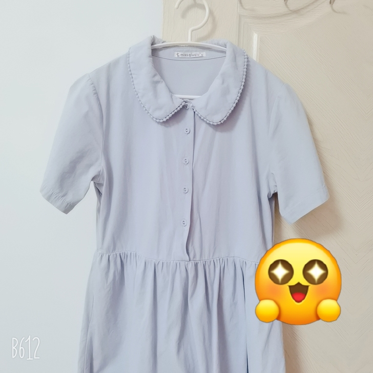 雾蓝色连衣裙    8成新