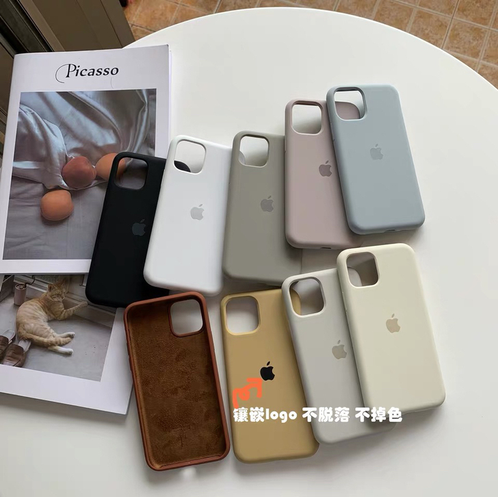 ins古董白苹果11液态硅胶手机壳ipho...