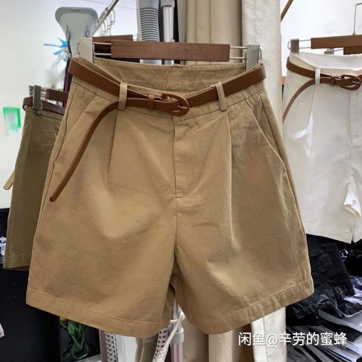 100%优质棉 工装短裤女宽松2021新款...