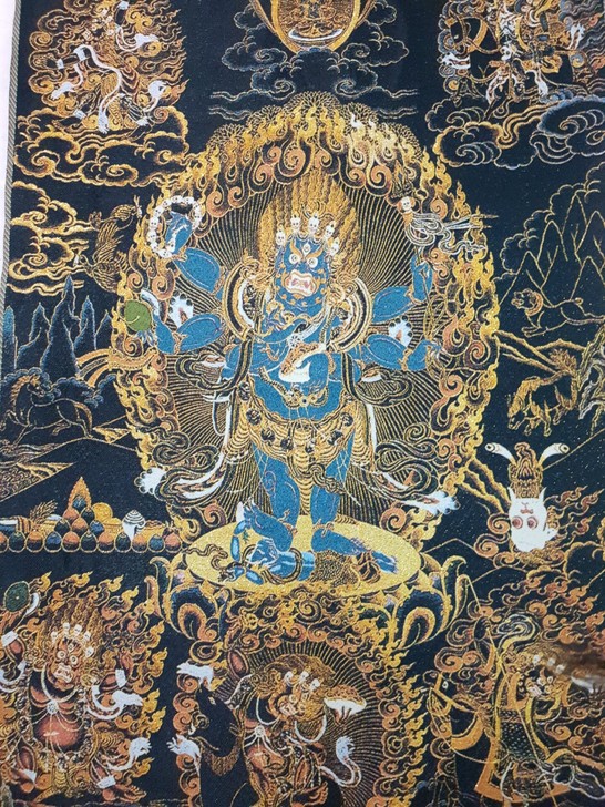 西藏佛像黑金刚唐卡供奉神像刺绣画