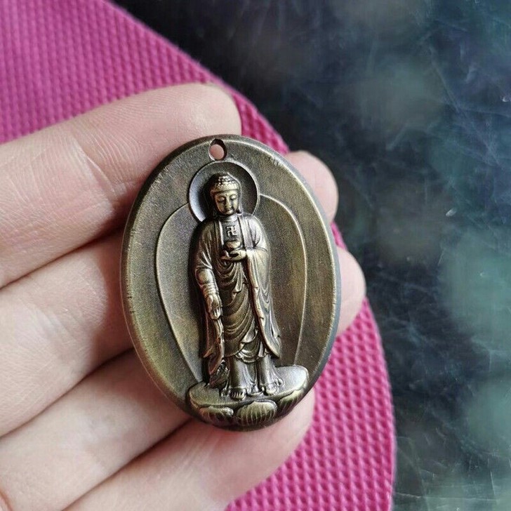 铜佛像一块释迦摩尼站立佛像药师佛吊坠大日如...