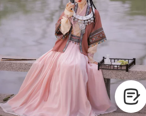 裳云兮汉服 原创燕奴娇女宋制半袖褶裙苗