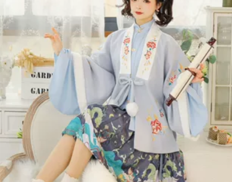 裳云兮月潮生汉服汉元素女正品原创眀制半袖披...