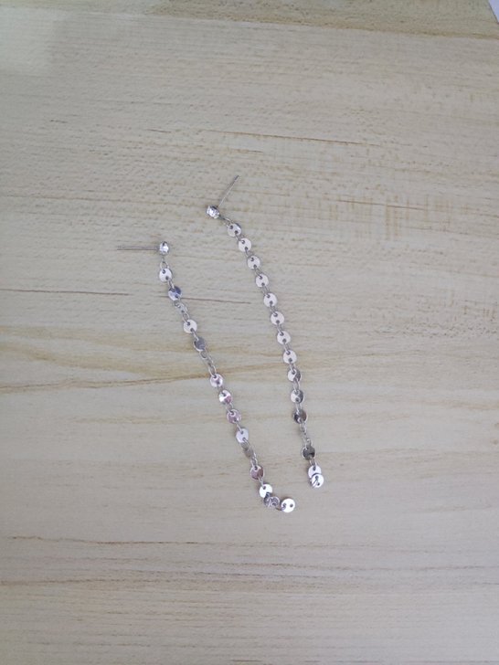 ZEGL耳环 流苏钻石锁链耳坠 银色