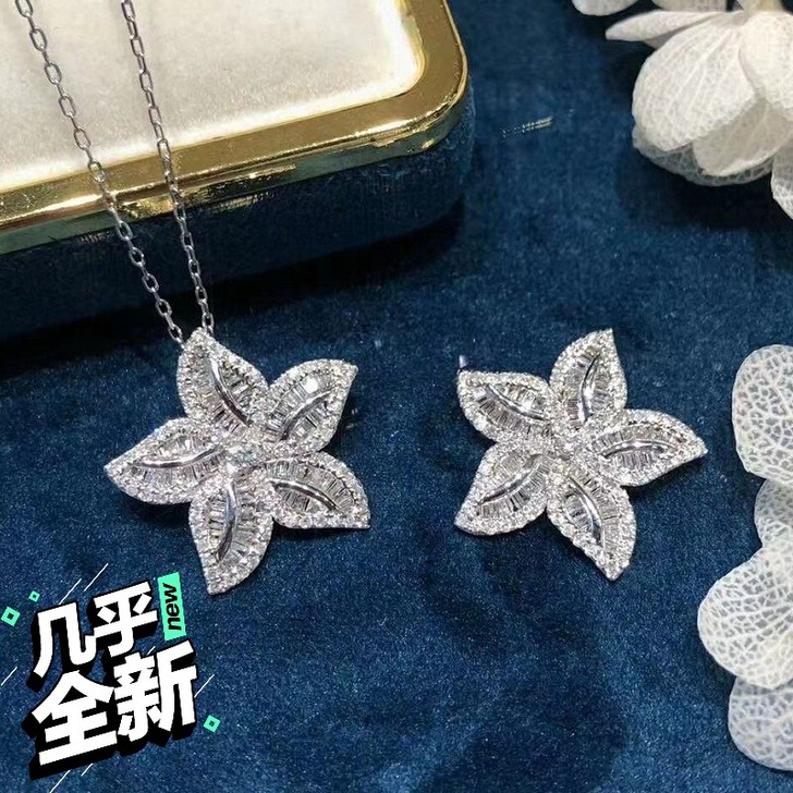 类似海星的钻石项链，中间还有一颗小钻