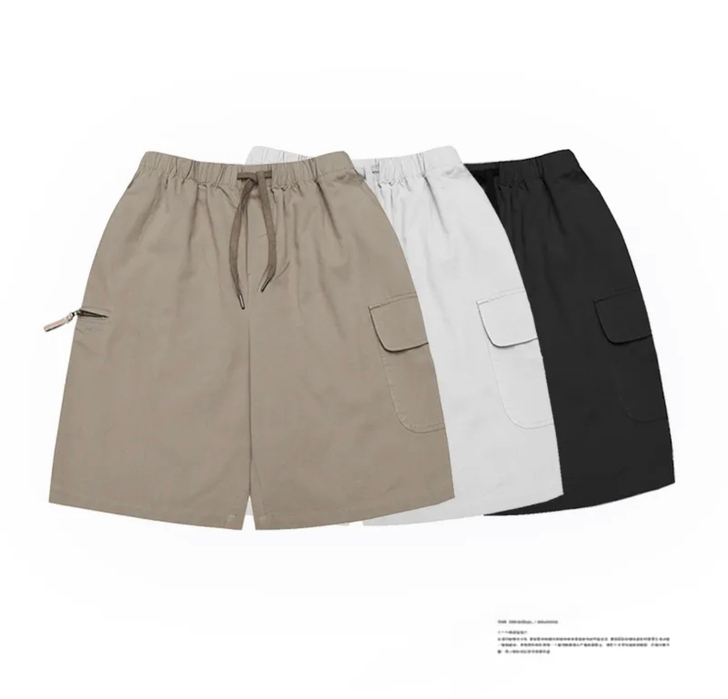 多口袋宽松工装短裤 白色m号 穿一次